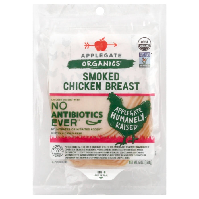 APPLEGATE DELI SLCD CHICKEN SMKD 6 OZ - Pack of 12