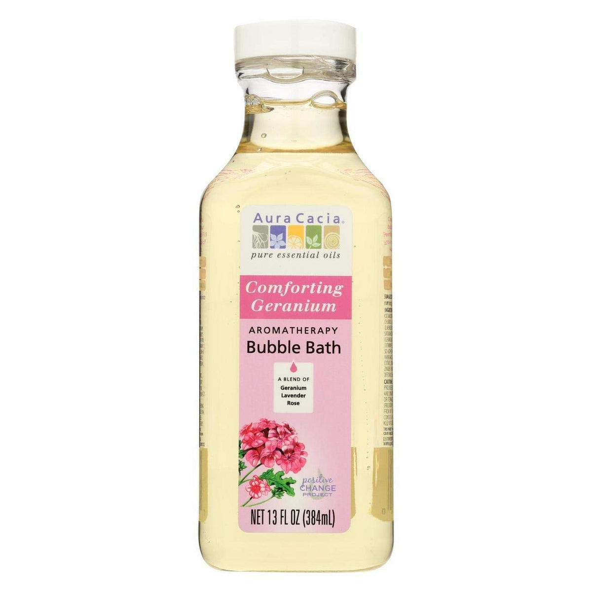 AURA CACIA - Aromatherapy Bubble Bath Comforting Geranium, 13 Fl Oz