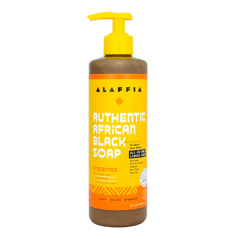 Alaffia - Authentic African Black Soap, Unscented, 16 oz