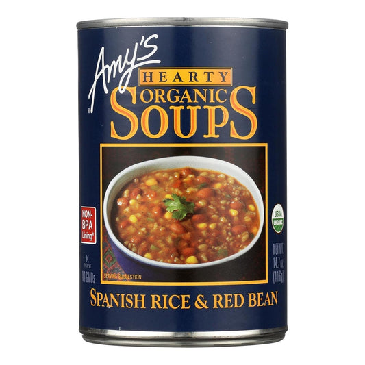 Amy's - Hearty Organic Soups Spanish Rice and Red Bean, 14.7 Fl Oz  Pack of 12