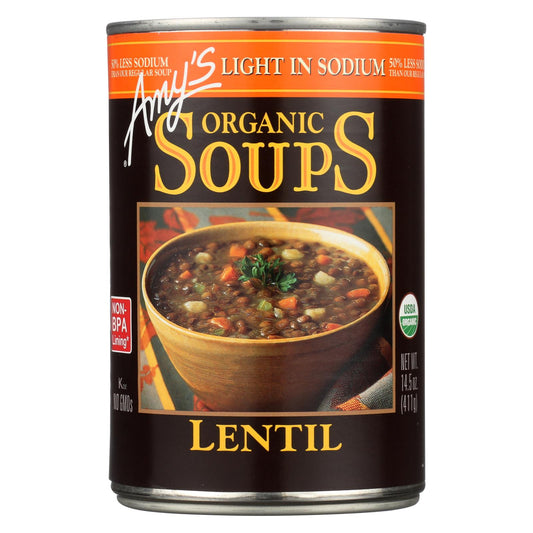 Amy's Organic Low Sodium Lentil Soup, 14.5 Oz
 | Pack of 12 - PlantX US