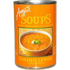 Amy's Organic Soup Golden Lentil 14.4 Fl Oz
 | Pack of 12 - PlantX US