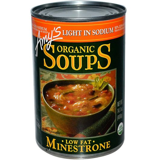 Amy's Organic Soup Minestrone Light in Sodium 14.1 Oz
 | Pack of 12 - PlantX US