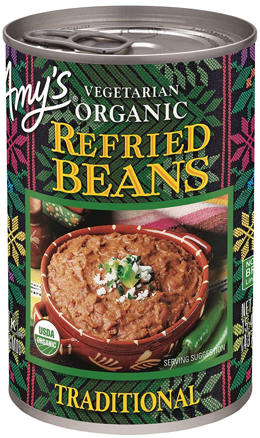 Amy's Refried Beans - Organic Traditional 15.40 oz
 | Pack of 12 - PlantX US