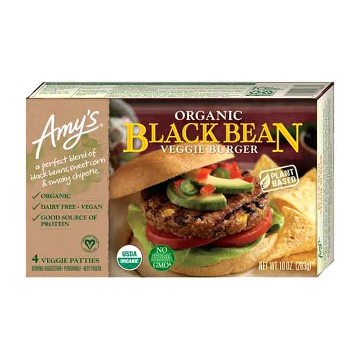 Amys - Veggie Black Bean Burger, 10oz