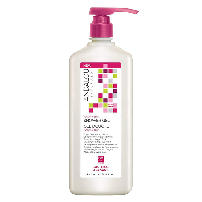 Andalou Naturals - Soothing Shower Gel 1000 Roses, 32 fl oz