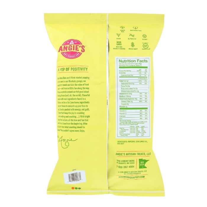 Angie's - Boomchickapop Sea Salt Popcorn - back