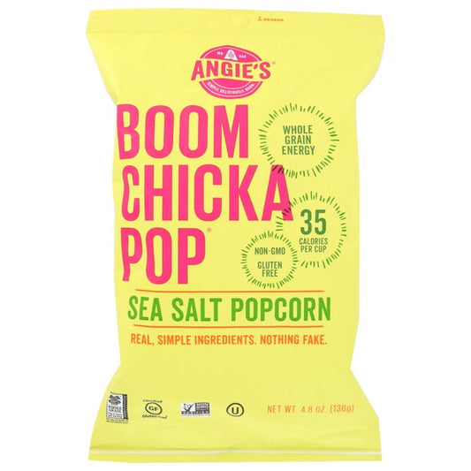 Angie's Artisan Treats Boom Chicka Pop. Sea Salt Popcorn, 4.8 Oz
 | Pack of 12 - PlantX US