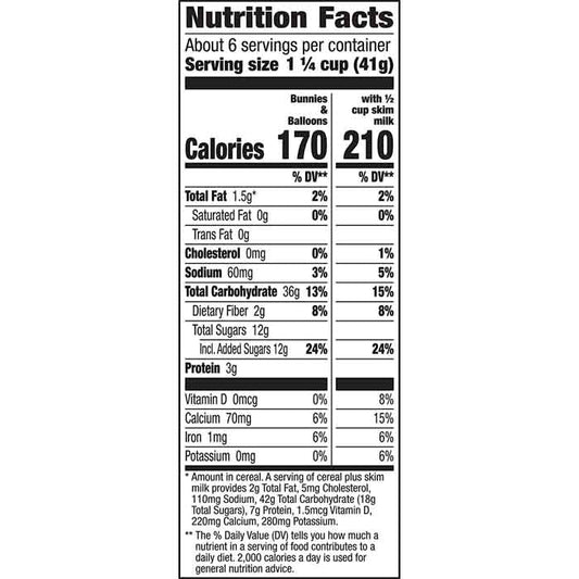 Annie's Homegrown Organic Cereal - Birthday Cake, 9.4oz  -  back
