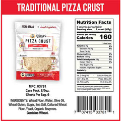 Atorias - Pizza Crust Traditional with Olive Oil, 9oz - Back