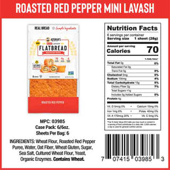 Atorias - Red Pepper Roasted Lavash, 8oz - Back