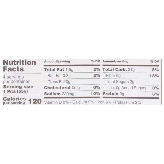 BFree - Gluten-Free Wholegrain Pita Bread, 7.76oz - nutrition facts