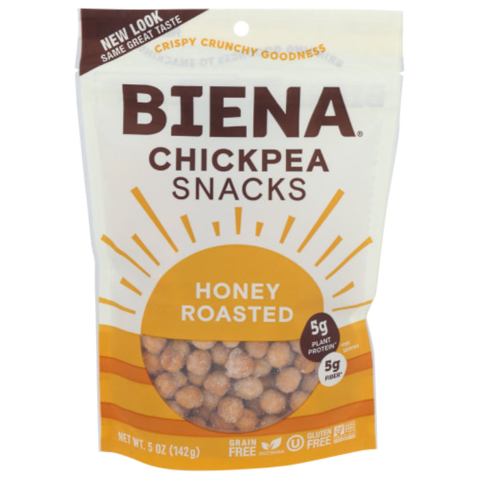 BIENA CHICKPEA ROASTED HONEY 5 OZ - Pack of 8