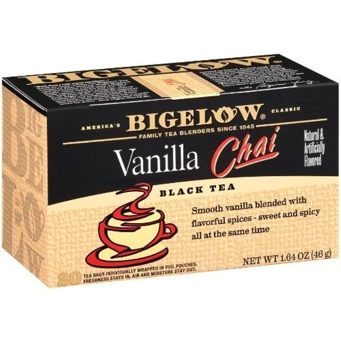 BIGELOW TEA CHAI VANILLA 20BG 1.64 OZ - Pack of 6