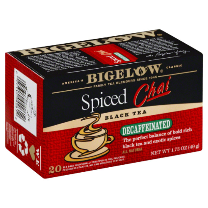 BIGELOW TEA DECAF CHAI SPICED 20BG 1.73 OZ - Pack of 6