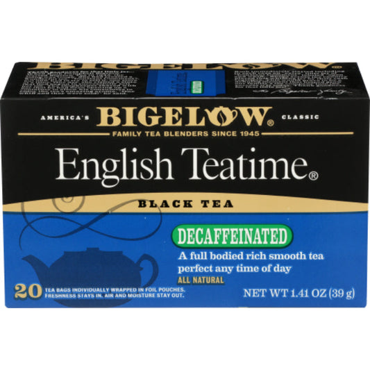 BIGELOW TEA DECAF ENG TEATIME 20BG 1.41 OZ - Pack of 6