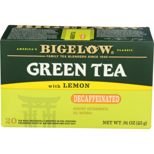 BIGELOW TEA DECAF GRN LEMON 20BG 0.91 OZ - Pack of 6