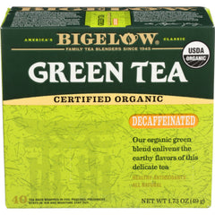 BIGELOW TEA DECAF GRN ORG 40BG 1.73 OZ - Pack of 6