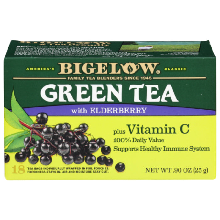 BIGELOW TEA GREEN ELDERBRY VIT C 0.9 OZ - Pack of 6