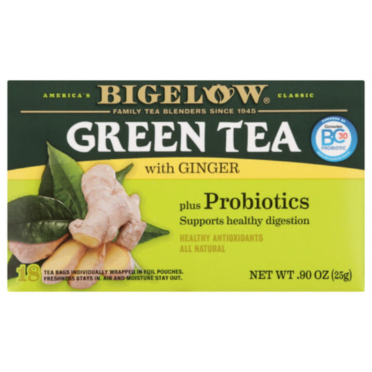 BIGELOW TEA GREEN GINGR PROBIOTIC 0.9 OZ - Pack of 6