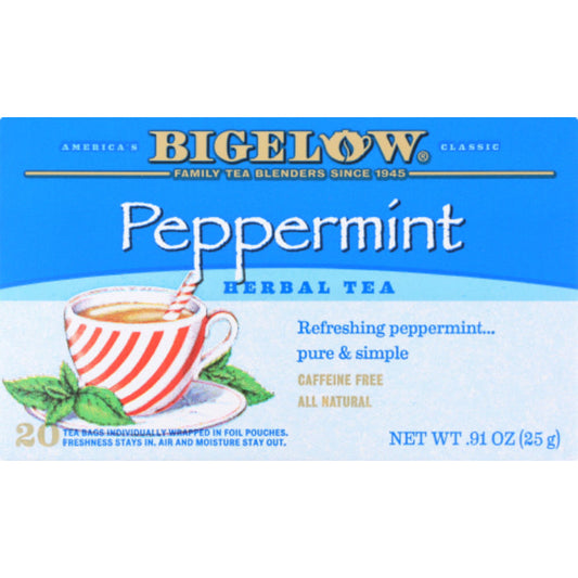 BIGELOW TEA PURELY PPPRMNT 20BG 0.91 OZ - Pack of 6