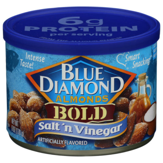 BLUE DIAMOND ALMOND SALT N VINEGAR 6 OZ - Pack of 12