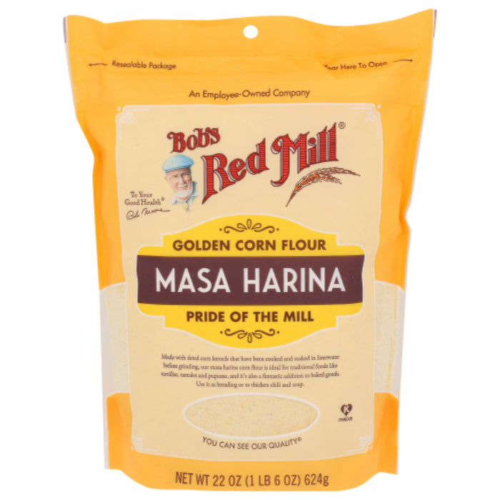 BOBS RED MILL FLOUR HARINA CORN GLD MSA 22 OZ - Pack of 4