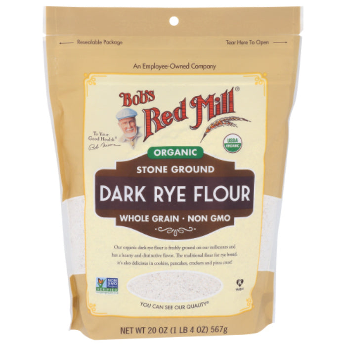 BOBS RED MILL FLOUR RYE DARK ORG 20 OZ - Pack of 4