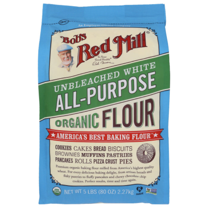 BOBS RED MILL FLOUR UNBLEACHED ORG 5 LB - Pack of 4