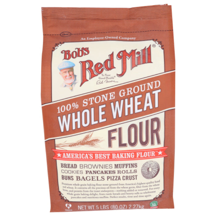 BOBS RED MILL FLOUR WHL WHT 5 LB - Pack of 4