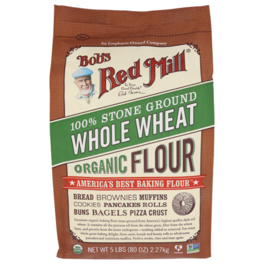 BOBS RED MILL FLOUR WHL WHT ORG 5 LB - Pack of 4