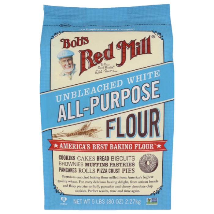 BOBS RED MILL FLOUR WHT UNBLCH 5 LB - Pack of 4