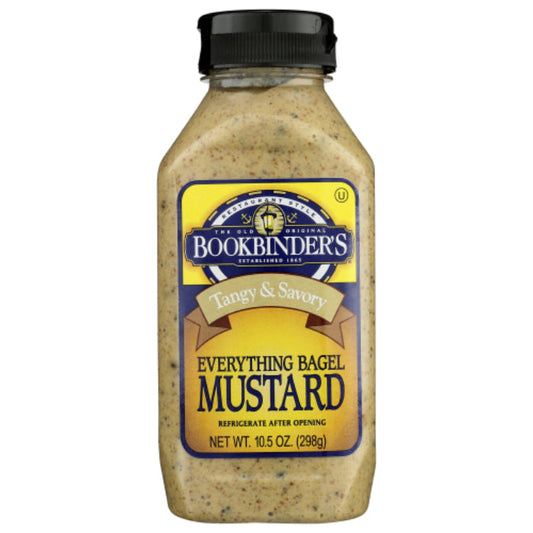 BOOKBINDERS MUSTARD EVERYTHING BAGEL 10.5 OZ - Pack of 9