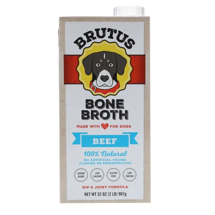 BRUTUS BROTH DOG BONE BEEF BROTH 32 OZ - Pack of 12