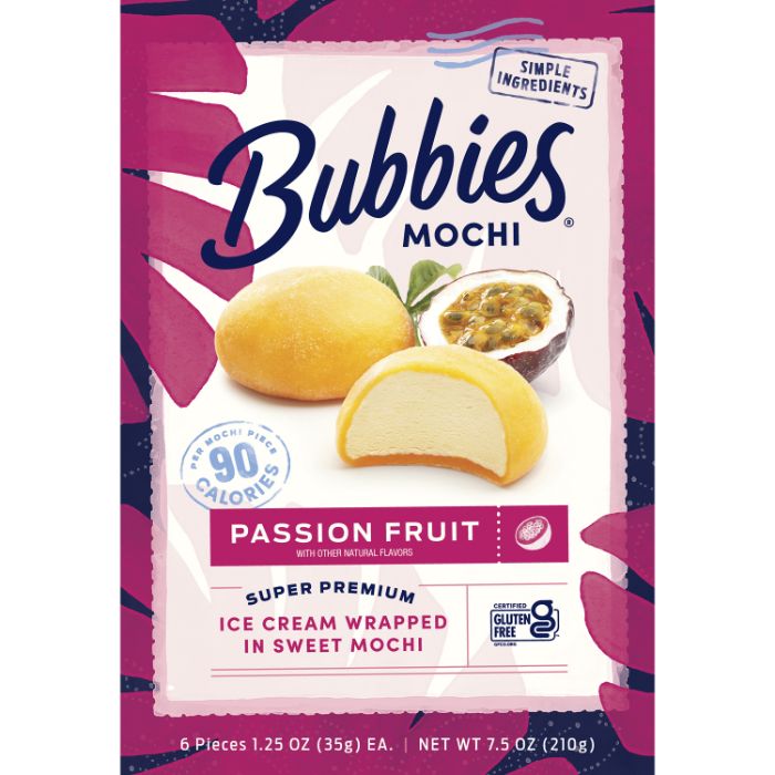 BUBBIES ICE CREAM MOCHI PSSN FRT 7.5 OZ - Pack of 8