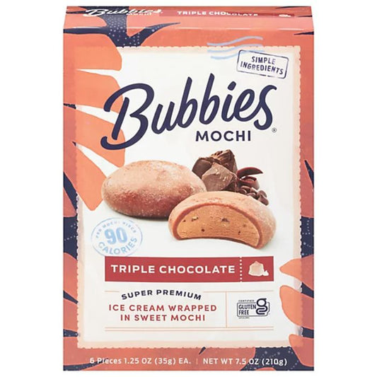 BUBBIES ICE CREAM MOCHI TRPL CHOC 7.5 OZ - Pack of 8