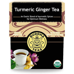 BUDDHA TEAS TEA TURMERIC GINGER 18 BG - Pack of 6