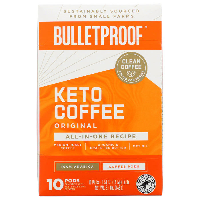 BULLETPROOF COFFEE PODS KETO 10 PK - Pack of 6