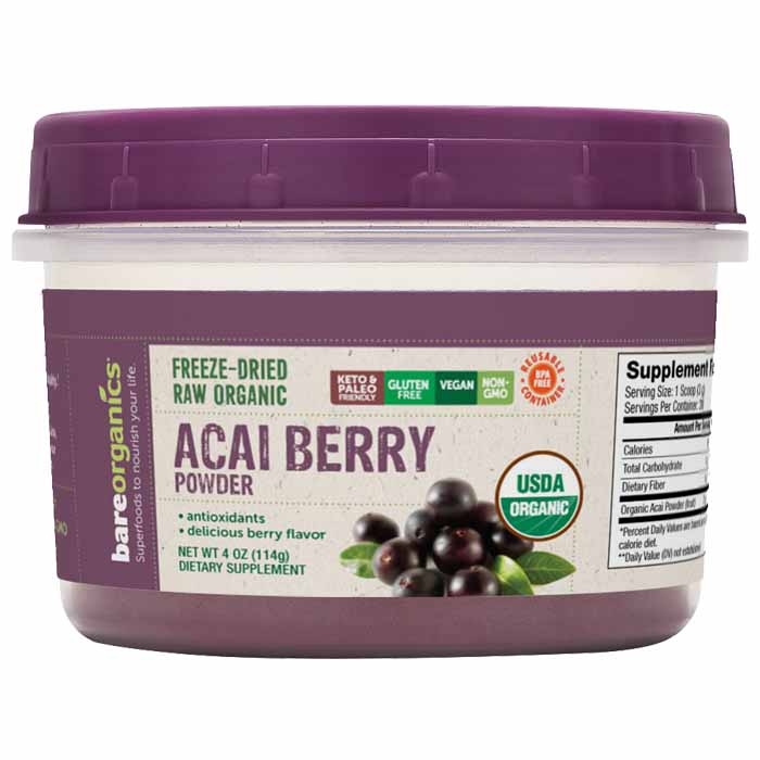 BareOrganics - Acai Berry Powder, 4oz