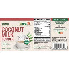 BareOrganics - Coconut Milk Powder, 8oz - back