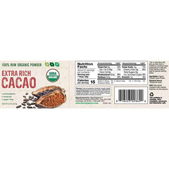 BareOrganics - Extra Rich Cacao Powder, 8oz - back