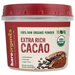 BareOrganics - Extra Rich Cacao Powder, 8oz