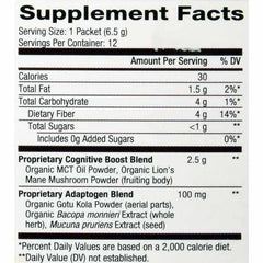 BareOrganics - Organic Superfood Water Enhancer Focus Blend Coconut, 12 Packets - back