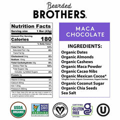 Bearded Brothers - Mega Maca Chocolate Bar, 1.52oz - back