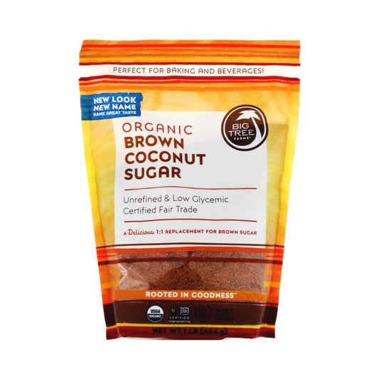 BIG TREE FARMS - Organic Coconut Palm Brown Sugar 16OZ ( Pack of 6)