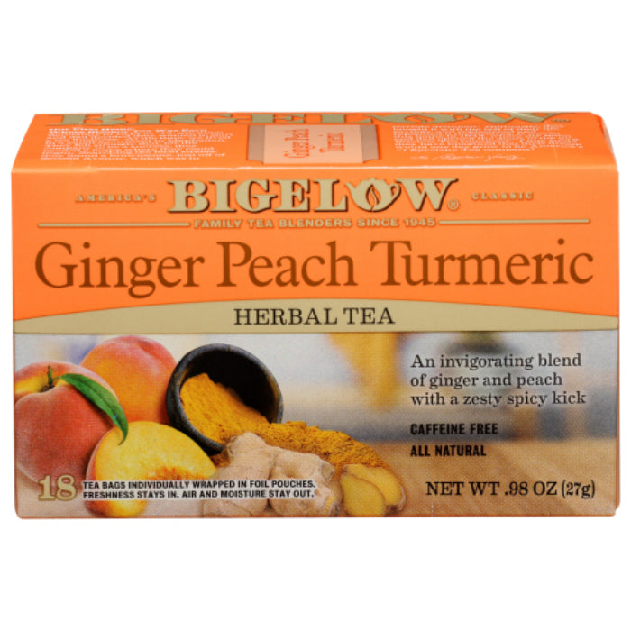 Bigelow - Ginger Peach Turmeric Herbal Tea , 0.98 Oz  Pack of 6