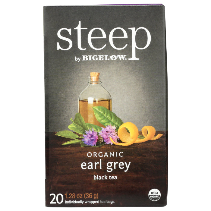 Bigelow - Steep Organic Earl Grey Black Tea, 1.28 Oz  Pack of 6