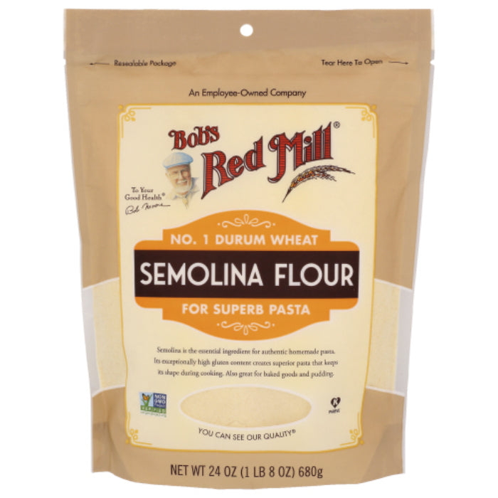 Bob's Red Mill - Semolina Flour, 24 Oz  Pack of 4