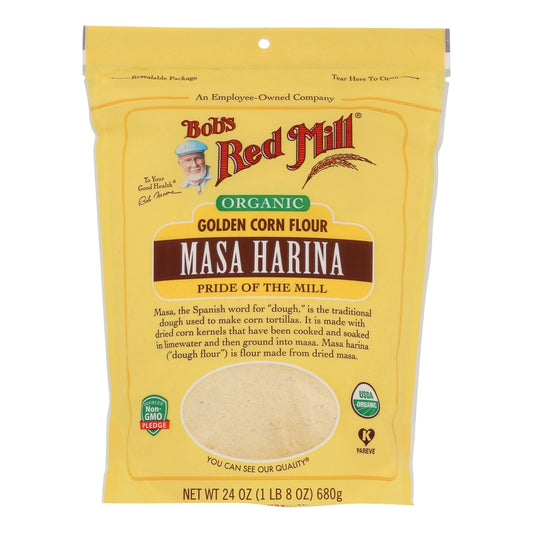 Bob's Red Mill Organic Golden Corn Flour Masa Harina 24 Oz
 | Pack of 4 - PlantX US