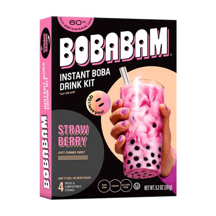 Bobabam - Boba Strawberry Kit 4Pk, 9.2oz  Pack of 12